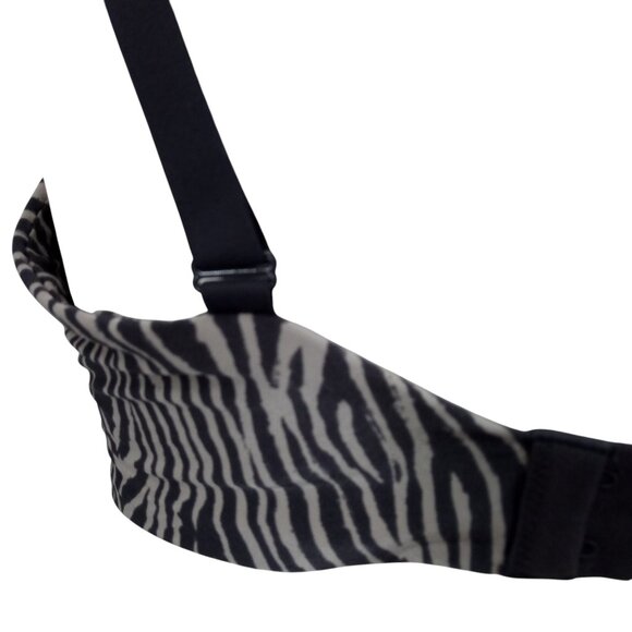 Victorias Secret Lined Full Coverage Zebra Underwire Bra Size 38DD Gray Stretch - Picture 4 of 8